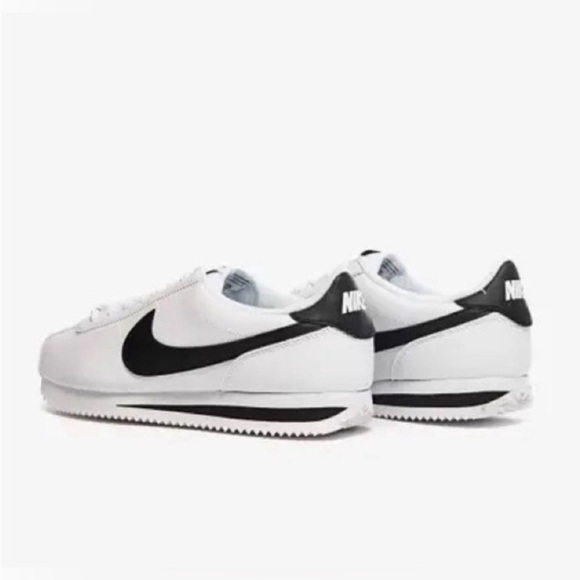 Nike Shoes - Classic Nike Cortez Basic SL White Black Swoosh Sneakers Retro Athletic Shoes